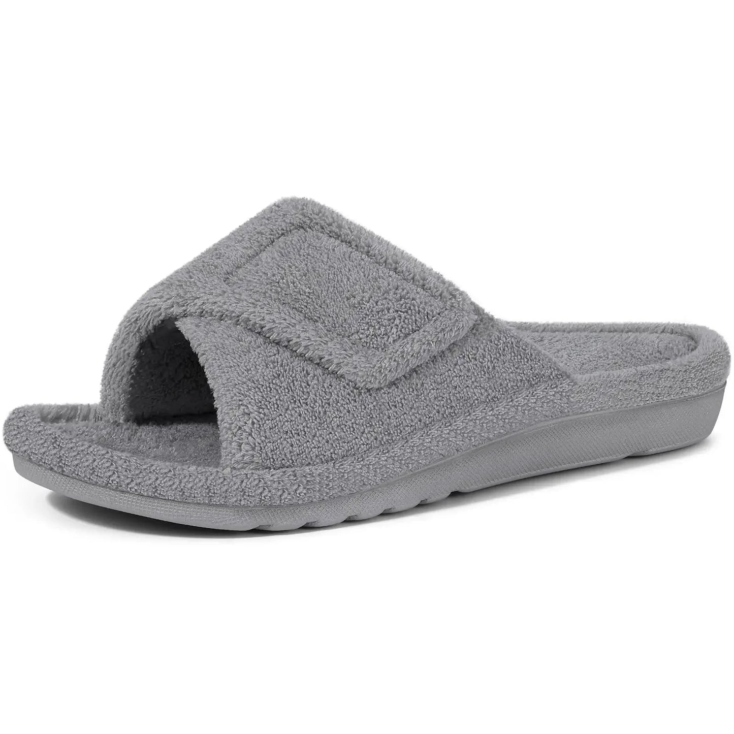Women Fuzzy House Slippers Orthopedic Plush Slide With Arch Support Non-slip Furry Bedroom Slide Open Toe Fur House Shoes