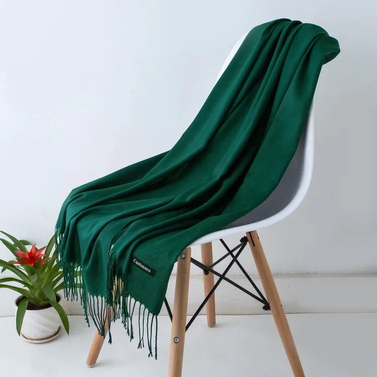 Women's Pashmina Scarf Shawls Soft Cashmere feeling Headscarf Travel Office Winter  Warm Hijabs Solid Lady Wraps Female Bandana