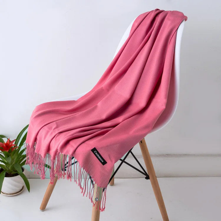 Women's Pashmina Scarf Shawls Soft Cashmere feeling Headscarf Travel Office Winter  Warm Hijabs Solid Lady Wraps Female Bandana