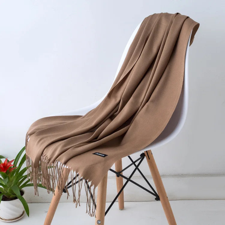 Women's Pashmina Scarf Shawls Soft Cashmere feeling Headscarf Travel Office Winter  Warm Hijabs Solid Lady Wraps Female Bandana