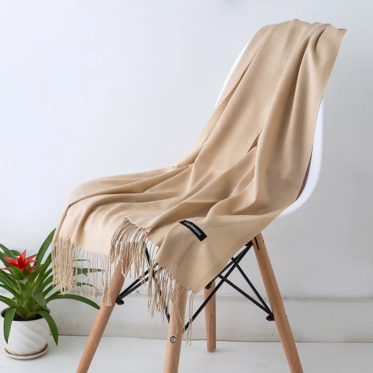 Women's Pashmina Scarf Shawls Soft Cashmere feeling Headscarf Travel Office Winter  Warm Hijabs Solid Lady Wraps Female Bandana