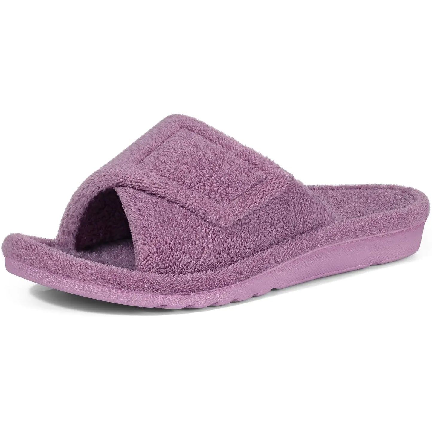 Women Fuzzy House Slippers Orthopedic Plush Slide With Arch Support Non-slip Furry Bedroom Slide Open Toe Fur House Shoes